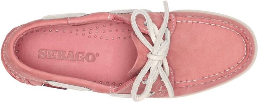 Sebago Docksides Portland Nubuck Pink-White ROSE