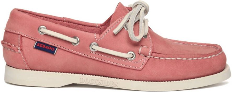 Sebago Docksides Portland Nubuck Pink-white Rose