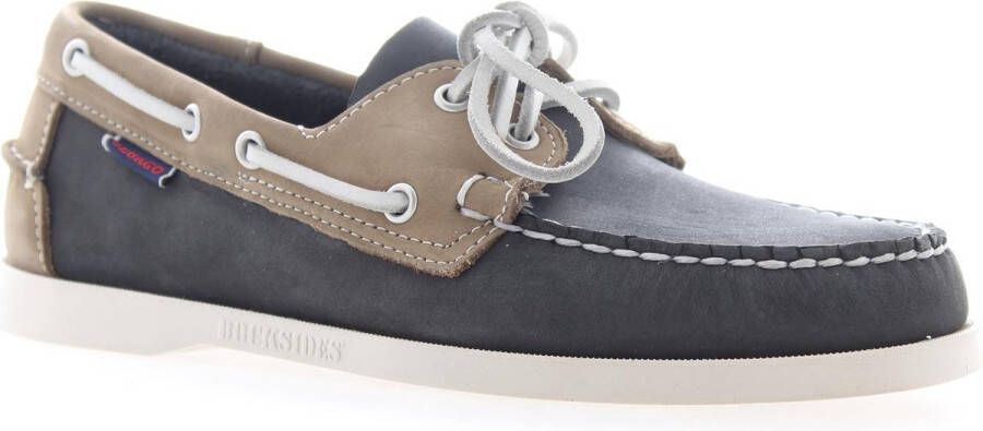 Sebago Schoenen Docksides Portland Navy Beige Heren Instappers