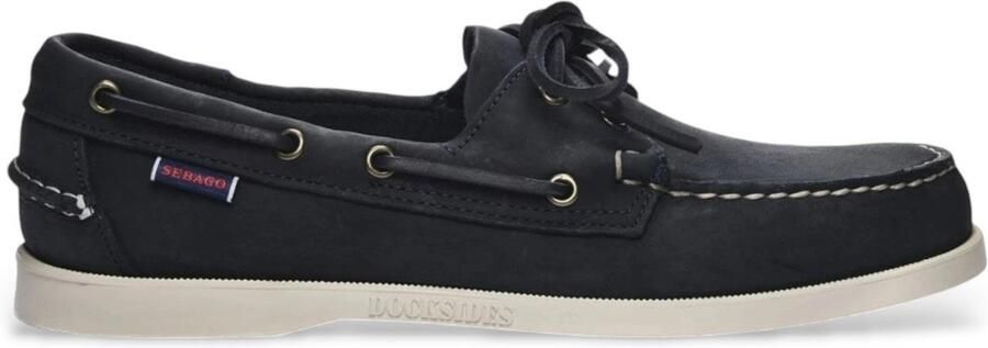 Sebago Portland Flesh Out Navy Leren Mocassins