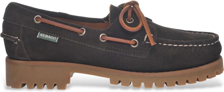 Sebago Bruine Suède Platte Schoenen Brown Dames