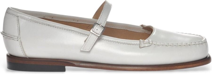 Sebago Witte leren ballerina schoenen