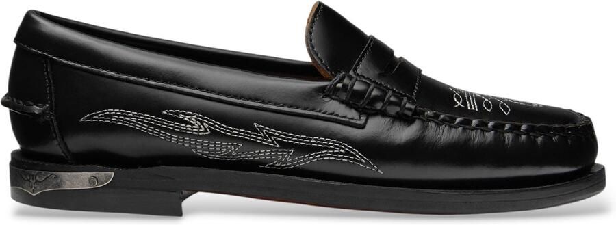 Sebago Zwarte leren mocassins Dan El Paso