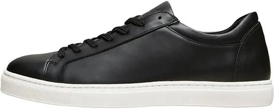 Selected Klassiek Leer Sneakers Heren Zwart