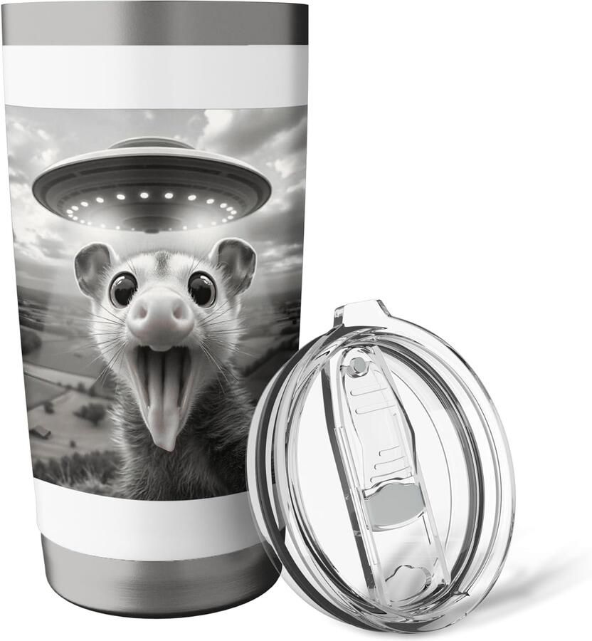 Selfie-beker met opossum-ontwerp