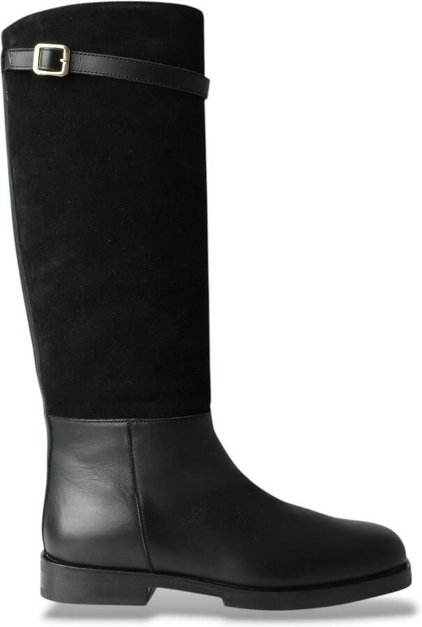 SEMICOUTURE Marilena zwarte leren laarzen
