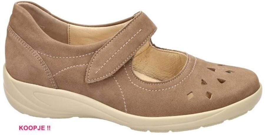Semler -Dames taupe ballerina's & mocassins