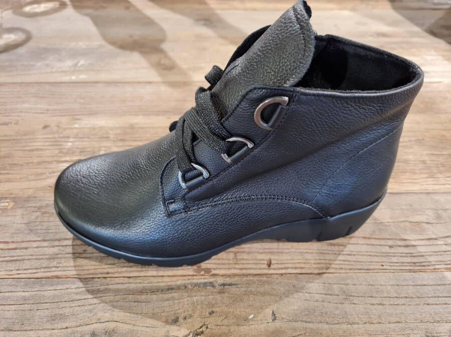 Semler J76353~~~~~~~~~~~~~~~~~~~~~~~~ Hoge sneakersVeterlaarzenDames veterschoenenDames sneakersHalf-hoge schoenen Zwart