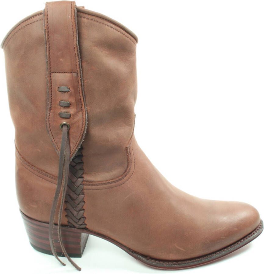 Sendra 8514 Feif- Bruin-Half hoge dames laarzen met stevige hak