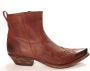 Sendra Boots 11783C Cuervo Cognac Handgemaakt Heren Cowboy Western Enkellaars Spitse Neus Ritssluiting Beetje Schuine Hak Echt Leer - Thumbnail 1