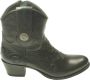 Sendra Boots 14399 Debora Zwart Handgemaakte Dames Cowboy Ibiza Enkelaars Ronde Neus Beetje Schuine Hak Ritssluiting Western Versiering Echt Leer - Thumbnail 1