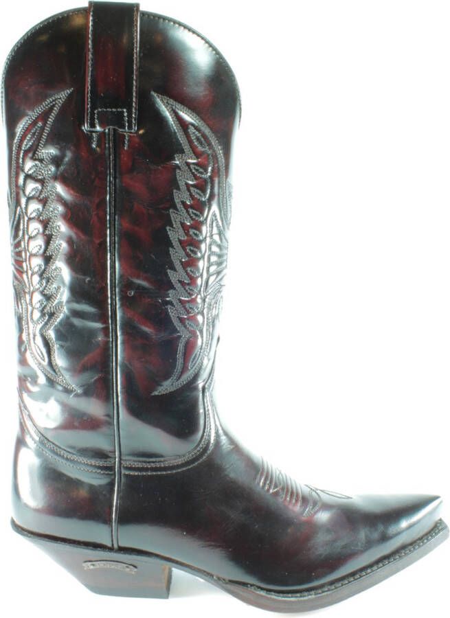 Sendra Boots 2073 Cuervo Florentic Bordeaux Laarzen Handgemaakt Cow Western Boots Leren Zool Spitse Neus Schuine Hak Glanzend Echt Leer