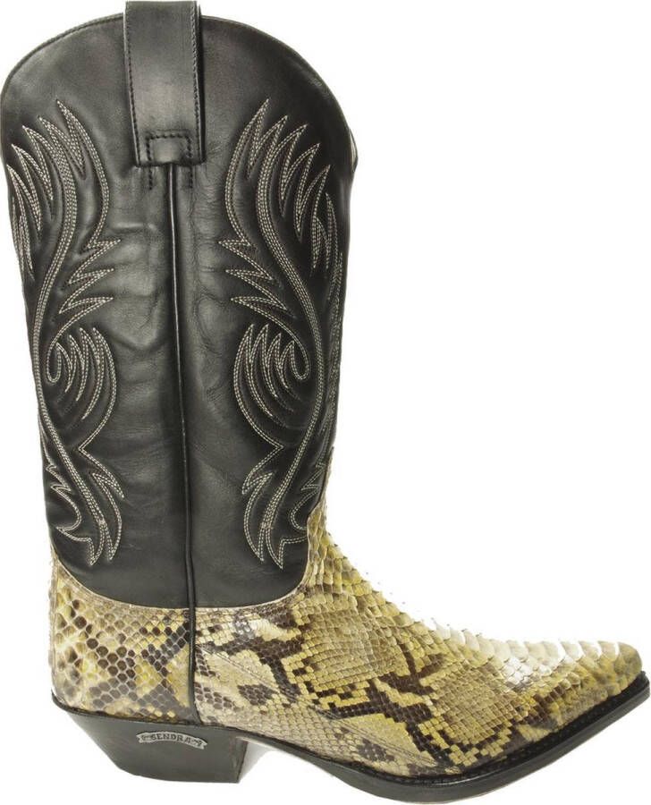 Sendra boots 2605 Pico Ecru Heren Cowboy Western Laarzen Kuit Hoog Spitse Neus Schuine Hak Handgemaakt Echt Leer