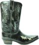 Sendra boots 9393 Mimo Zwart Heren Cowboy Western Boots Spitse Neus Schuine Hak Glanzend Leer Vintage Look Brede Leest Echt Leer - Thumbnail 1