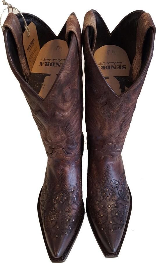 Sendra boots 11472 Cuervo Bruin Heren Laarzen Cowboy Western Boots Spitse Neus Schuine Hak Lederen Zool Sierstiksel Studs Vintage Look Echt Leer - Foto 4