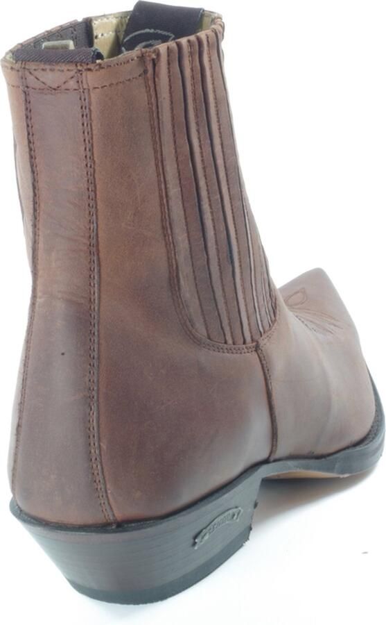Sendra boots 2581 Cuervo Bruin Handgemaakt Cowboy Western Heren Enkel Laars Spitse Neus Beetje Schuine Hak Sierstiksels op de Wreef Jodhpur Sluiting Echt Leer - Foto 6