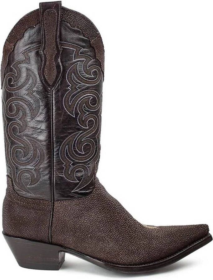 Sendra boots Texas Chocolate Cuervo Bruin Heren Spitse Exotische Cowboy Laarzen Cubaanse hak