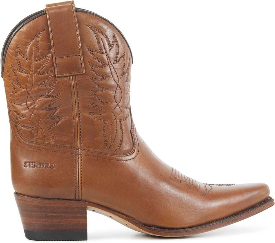SENDRA Cowboylaarzen Dames 16576 Led Maat: 38 Materiaal: Leer Kleur: Cognac