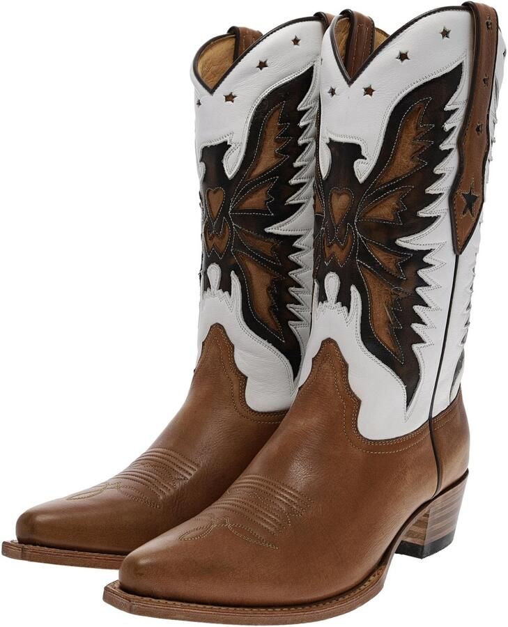 Sendra 5514 ROSMY LIBERT Damen Westernstiefel Braun Weiß