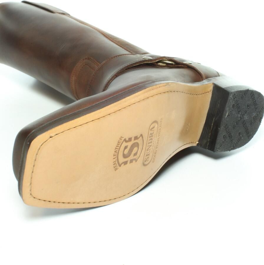 Sendra Boots 1918 Pete Bruin Biker Basic Western Cow laars Vierkante neus Beetje Schuine Hak Vast Sierspoor Treklussen Echt Leer - Foto 2