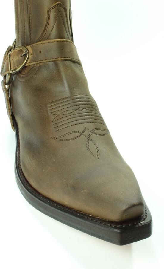 Sendra Boots 4674 Hilux Bruin Cowboy Western Korte Laarzen Heren Enkellaars Spitse Neus Beetje Schuine Hak Elastiek Sluiting Afneembaar Sierspoor Goodyear Welted Echt Leer - Foto 6