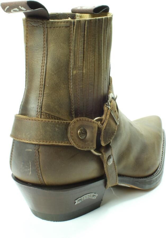 Sendra Boots 4674 Hilux Bruin Cowboy Western Korte Laarzen Heren Enkellaars Spitse Neus Beetje Schuine Hak Elastiek Sluiting Afneembaar Sierspoor Goodyear Welted Echt Leer - Foto 5