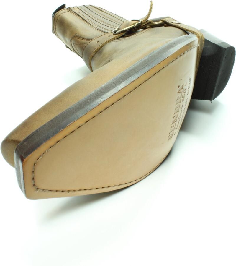 Sendra Boots 4674 Hilux Bruin Cowboy Western Korte Laarzen Heren Enkellaars Spitse Neus Beetje Schuine Hak Elastiek Sluiting Afneembaar Sierspoor Goodyear Welted Echt Leer - Foto 2