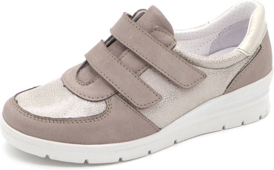 Sens Dames Klittenbandschoen 863-11261-1 Beige Wijdte H