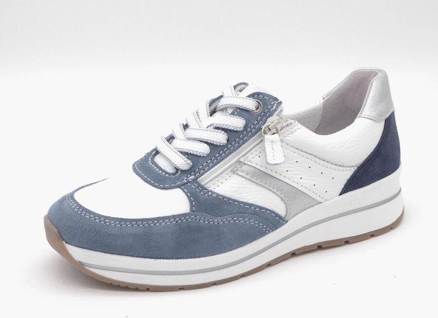 Sens Dames Sneaker 1220-11679-007 Jeansblauw Wit Wijdte H