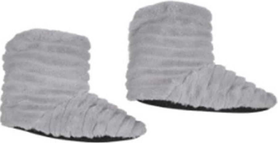 Sensly Pantoffels dames sloffen fleece grijs met voering one size - Foto 1