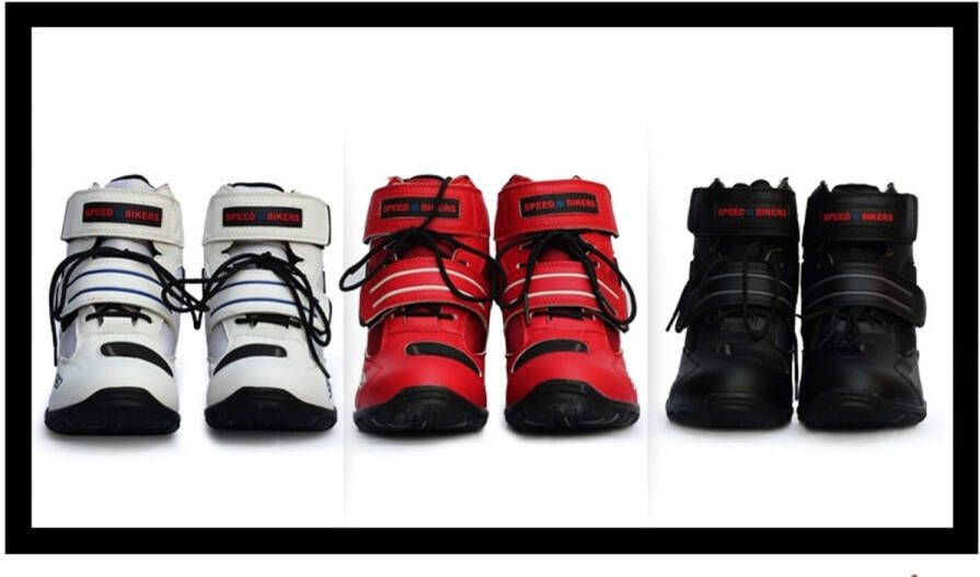 Senza Marchio AKAUFENG Motorlaarzen motorschoenen heren korte laarzen sneaker waterafstotend met harde schaal protectoren 39-45 rood