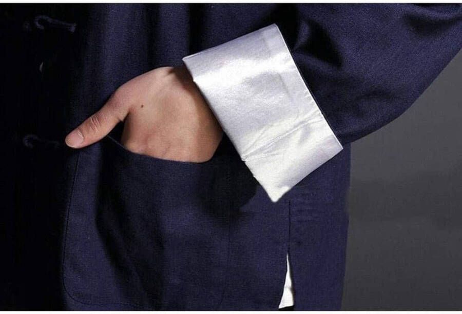 Senza Marchio FNEDYHK Tai Chi Kleding Retro Chinese Traditionele Wing Chun Kung Fu Uniform Katoen Zijde Vechtsport Tai Chi Pak Heren Tang pak A M