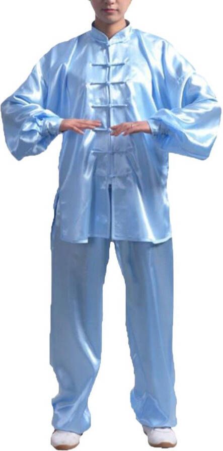 Senza Marchio Tai Chi Uniform Kung Fu Suits Martial Arts Sets voor nen en Blauw