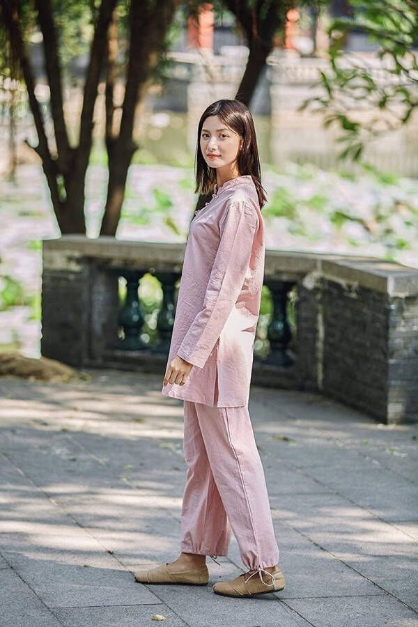 Senza Marchio Vier seizoenen Tai Chi Uniform Set Vechtsport Pak Dames Tai Chi Uniform Katoen Chinese Traditionele Vechtsport Pak Ochtend Oefeningen Kung Fu Kleding Zen Meditatie Yoga Pak