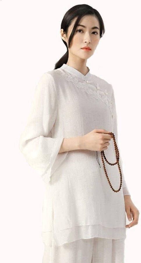 Senza Marchio Vier seizoenen Tai Chi Uniform Set Vechtsport Pak Tai Chi Kleding Vrouwen Kung Fu Uniform Chinese Kung Fu Kleding Katoen & Linnen Vechtsporten Zen Meditatie Yoga Pak (Kleur: B Maat: M Tag