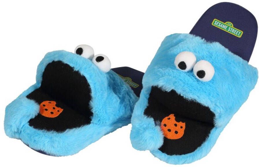 Sesame Street Cookie Monster Slipper blauw L-XL Polyester Heren Fan merch Film TV-series