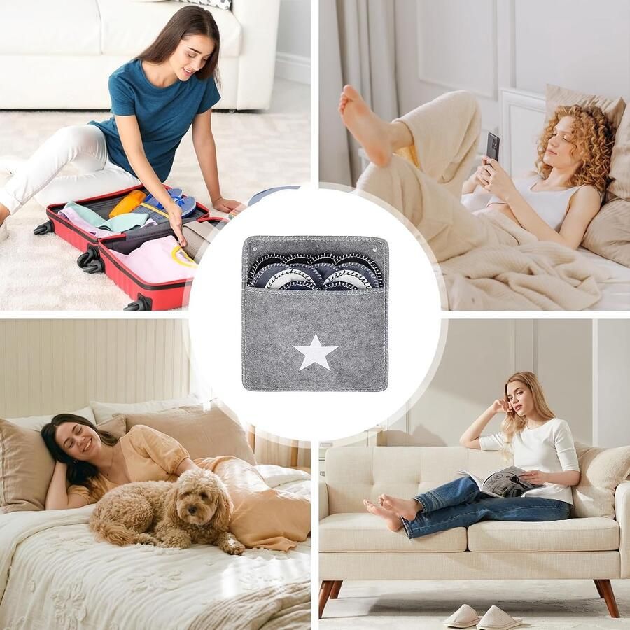 Set van 6 Gastenpantoffels van Vilt Antislip Zolen Comfortabele Slippers voor nen en Kinderen