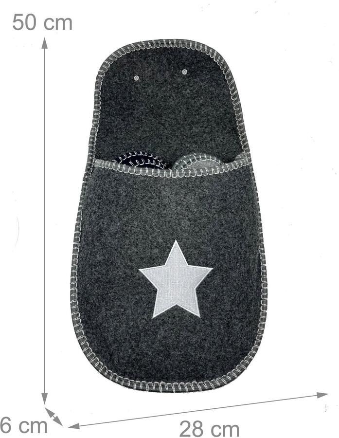 Set van 6 Vilt Slippers met Antislip Zolen