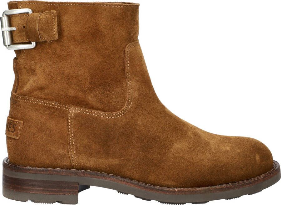 SHABBIES Enkelboots Dames Alyd Suède Cognac