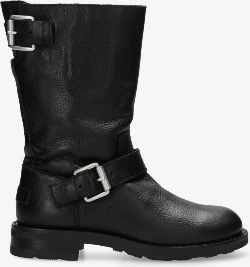 SHABBIES Biker Boots Dames Alyd Mia Maat: 37 Materiaal: Leer Kleur: Zwart - Foto 2