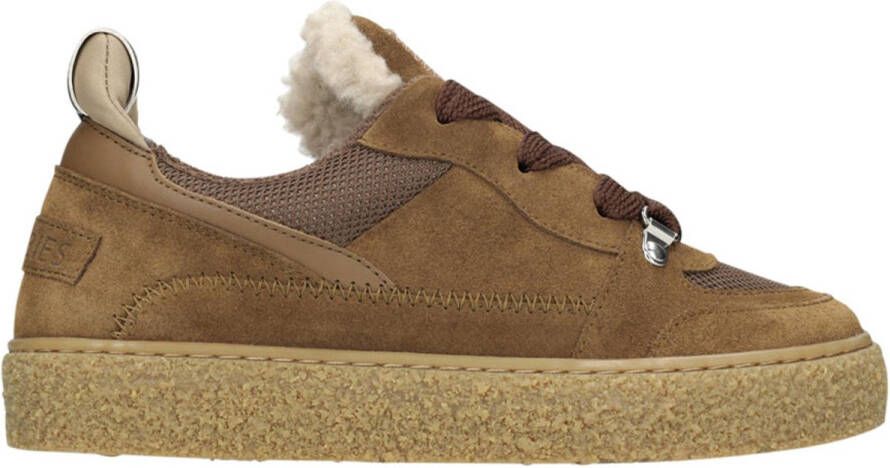 SHABBIES Lage Sneakers Dames Chewy Unna Maat: 40 Materiaal: Suède Kleur: Bruin