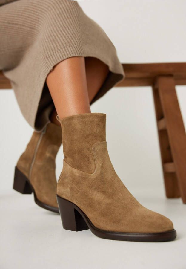 Shabbies Amsterdam Shabbies Julie Ankle Boot Enkellaarsjes Enkelboots met rits Dames Beige - Foto 5