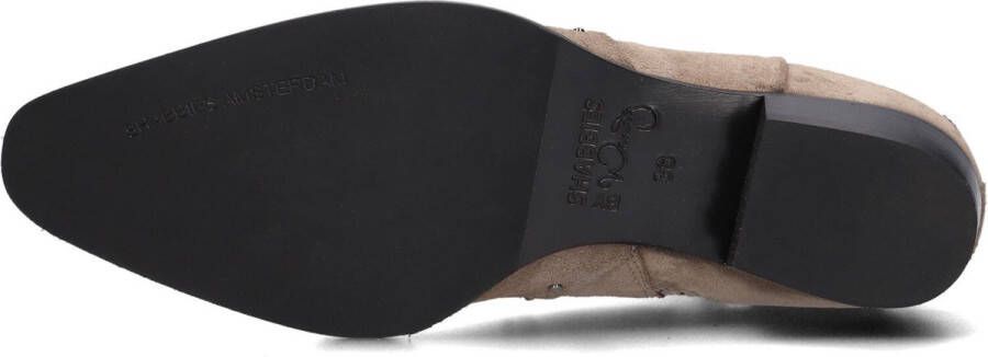 Shabbies Amsterdam Shabbies X Wendy Shs1503 Enkellaarsjes Enkelboots met rits Dames Bruin - Foto 4