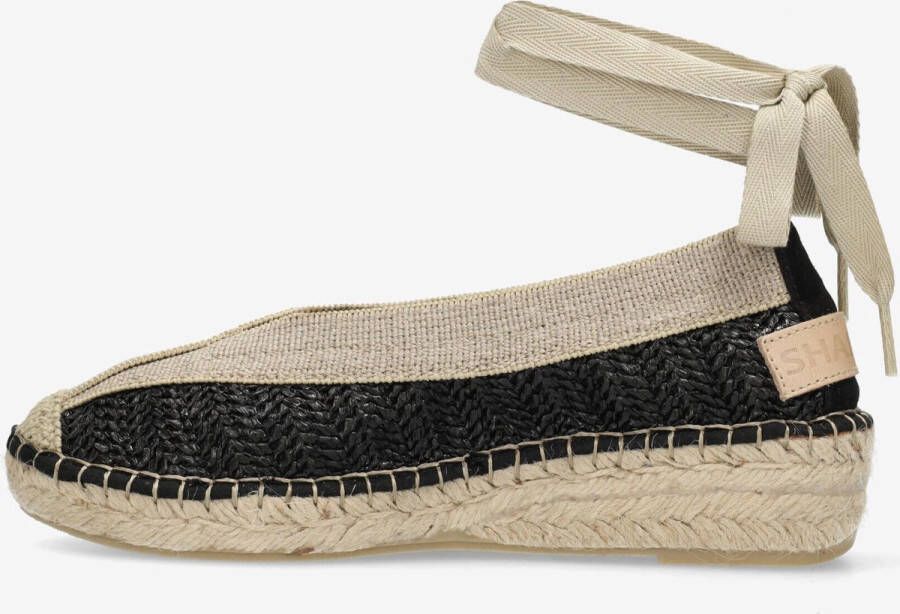 Shabbies Amsterdam Espadrille Palma Kimono Raffia Black