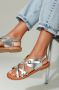 Shabbies Metallic Angel Cross Sandalen Gray Dames - Thumbnail 2