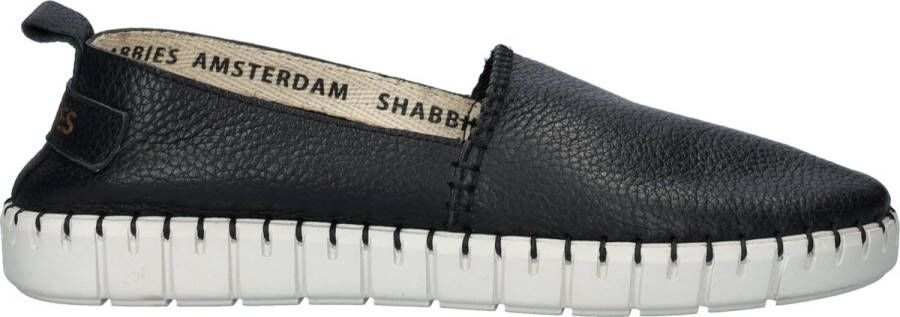 Shabbies Amsterdam NOVA Espa Floater leren espadrilles zwart