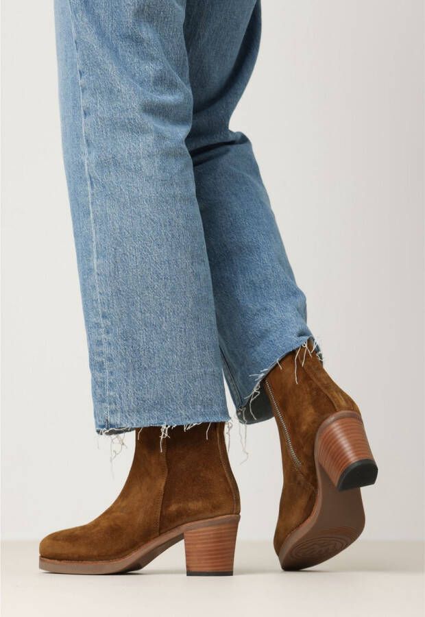 Shabbies Amsterdam Shabbies Lieve G Ankle Boot Enkellaarsjes Enkelboots met rits Dames Bruin - Foto 4