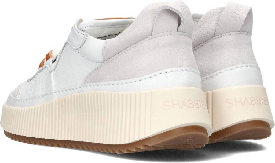 Shabbies Amsterdam Shabbies 101020382 Shs1455 Lage sneakers Leren Sneaker Dames Wit