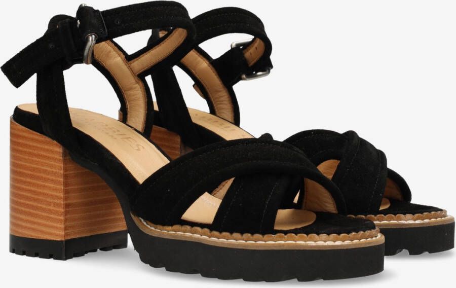 SHABBIES Sandalen Dames 163020155 Shs1171 Maat: 38 Materiaal: Suède Kleur: Zwart - Foto 3