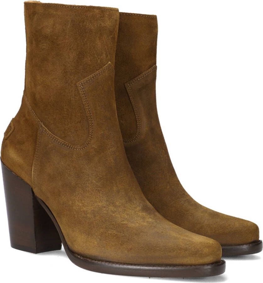 Shabbies Amsterdam Shabbies 183020299 Enkellaarsjes Enkelboots met rits Dames Bruin - Foto 3